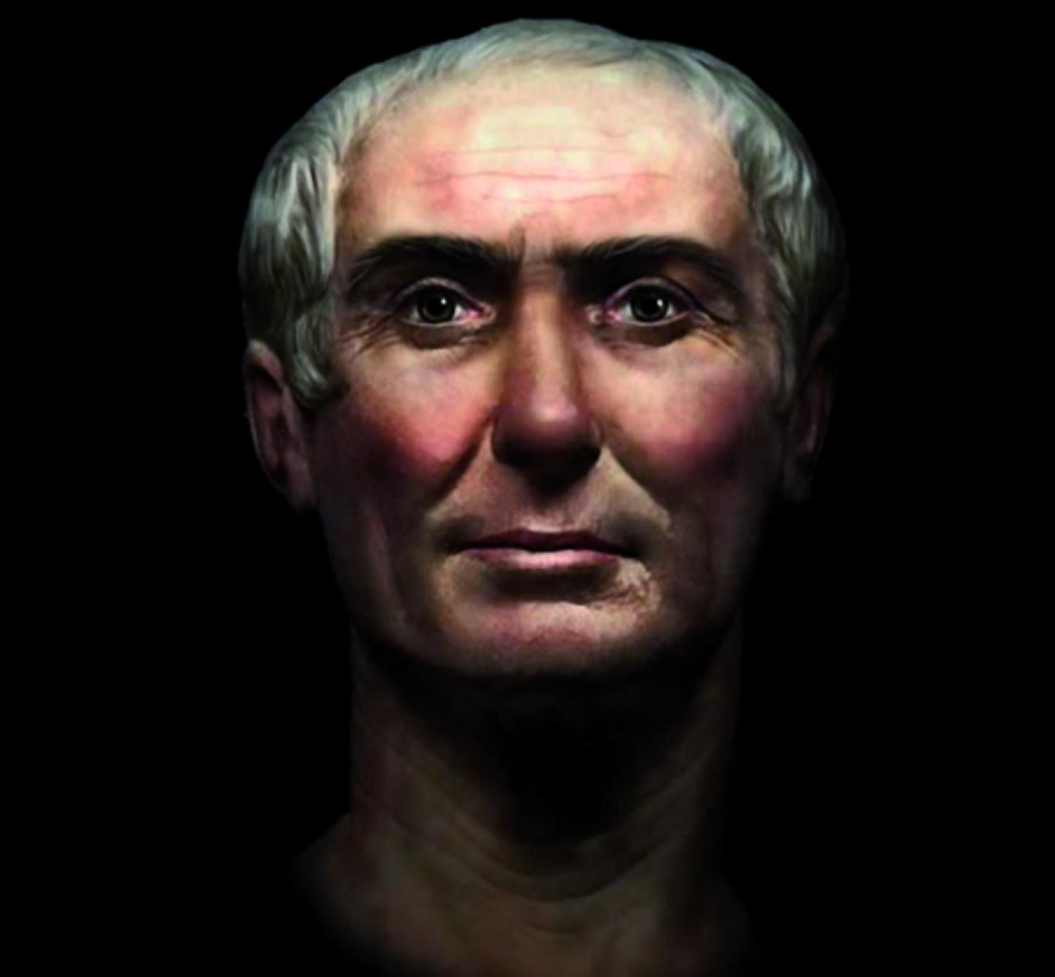 Ricostruzione del volto di Cesare.